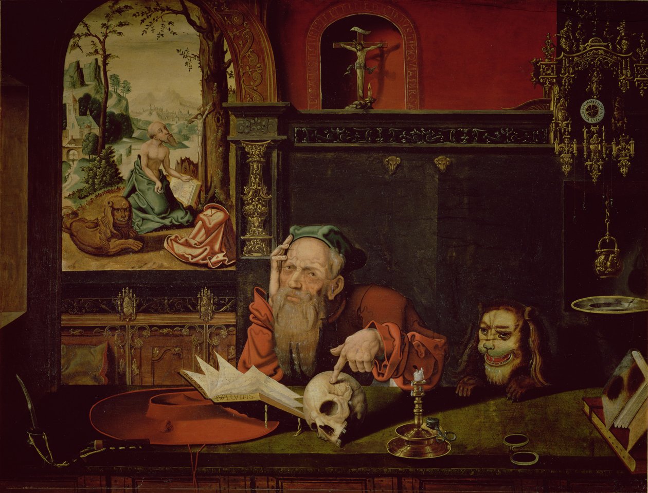 Meditace svatého Jeronýma od Quentin Massys or Metsys
