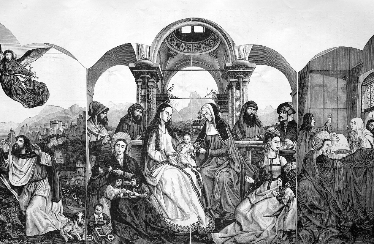 Dřevoryt podle obrazu Quentina oltáře Metsyse od Quentin (after) Massys or Metsys