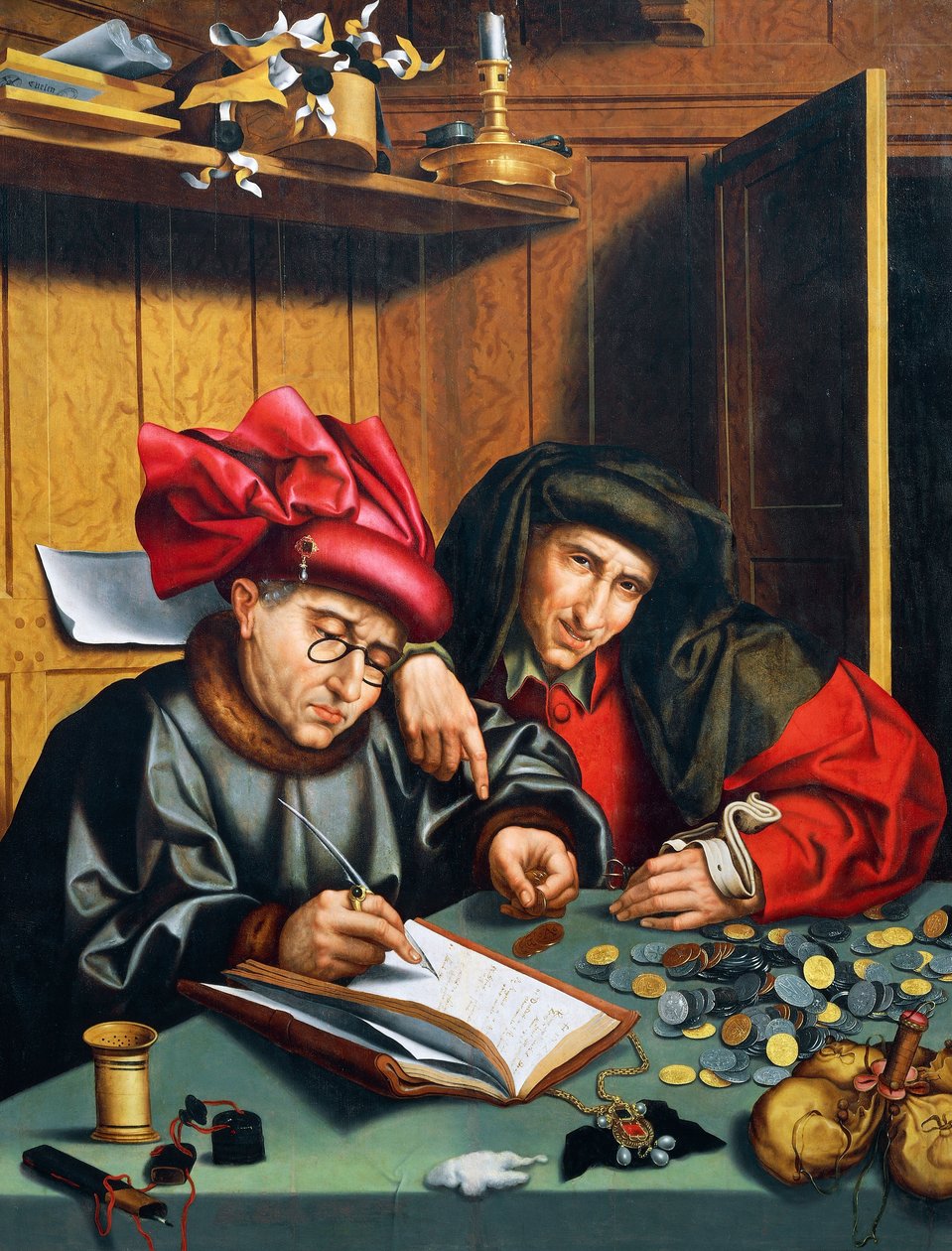 Půjčitelé peněz, cca 1515, Quinten Metsys (1466-1530), Nizozemsko od Quentin Massys or Matsys