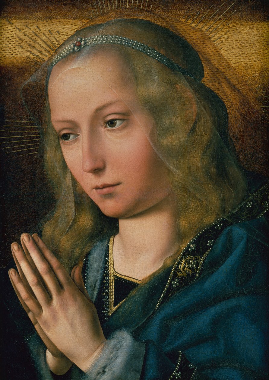 Panna Maria v adoraci, kolem 1491-1505 (olej na panelu) od Quentin Massys or Metsys