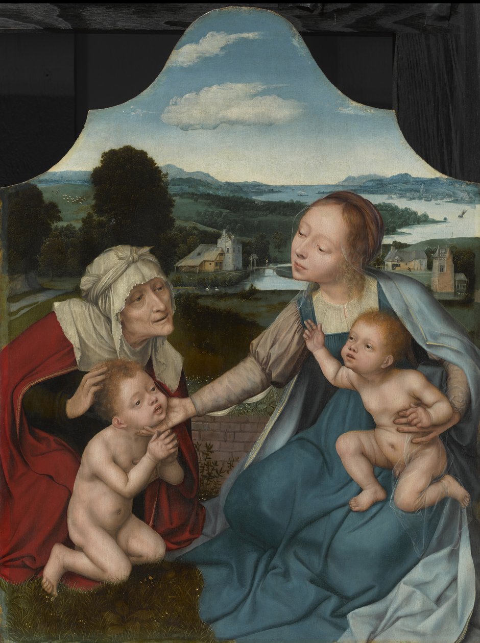 Panna a dítě se svatými Alžbětou a Janem Křtitelem, kolem 1520-25 od Quentin Massys or Metsys