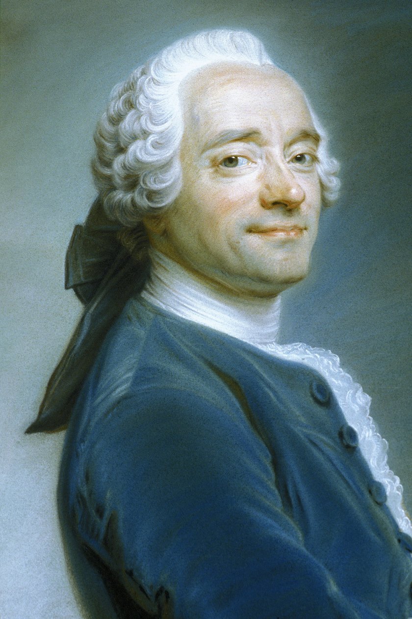 Quentin Latour (1704-1788) - autoportrét na řasené krajce, cca 1751 (pastel) od Quentin de la Latour