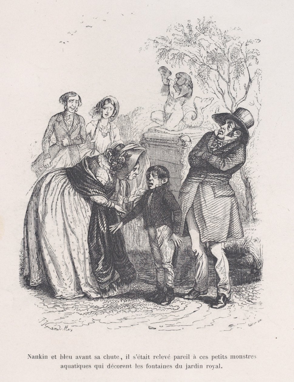 Vstal jako ty malé mořské příšery, které zdobí fontány. z Malé bídy..., 1843. od Quichon
