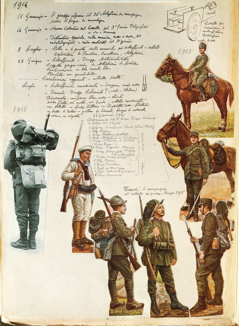 Uniformy italské armády za 1. světové války, Quinto Cenni, barevný štítek od Quinto Cenni