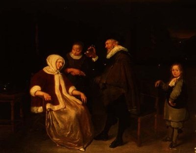Návštěva nemocné ženy od Quiringh Van Brekelenkam