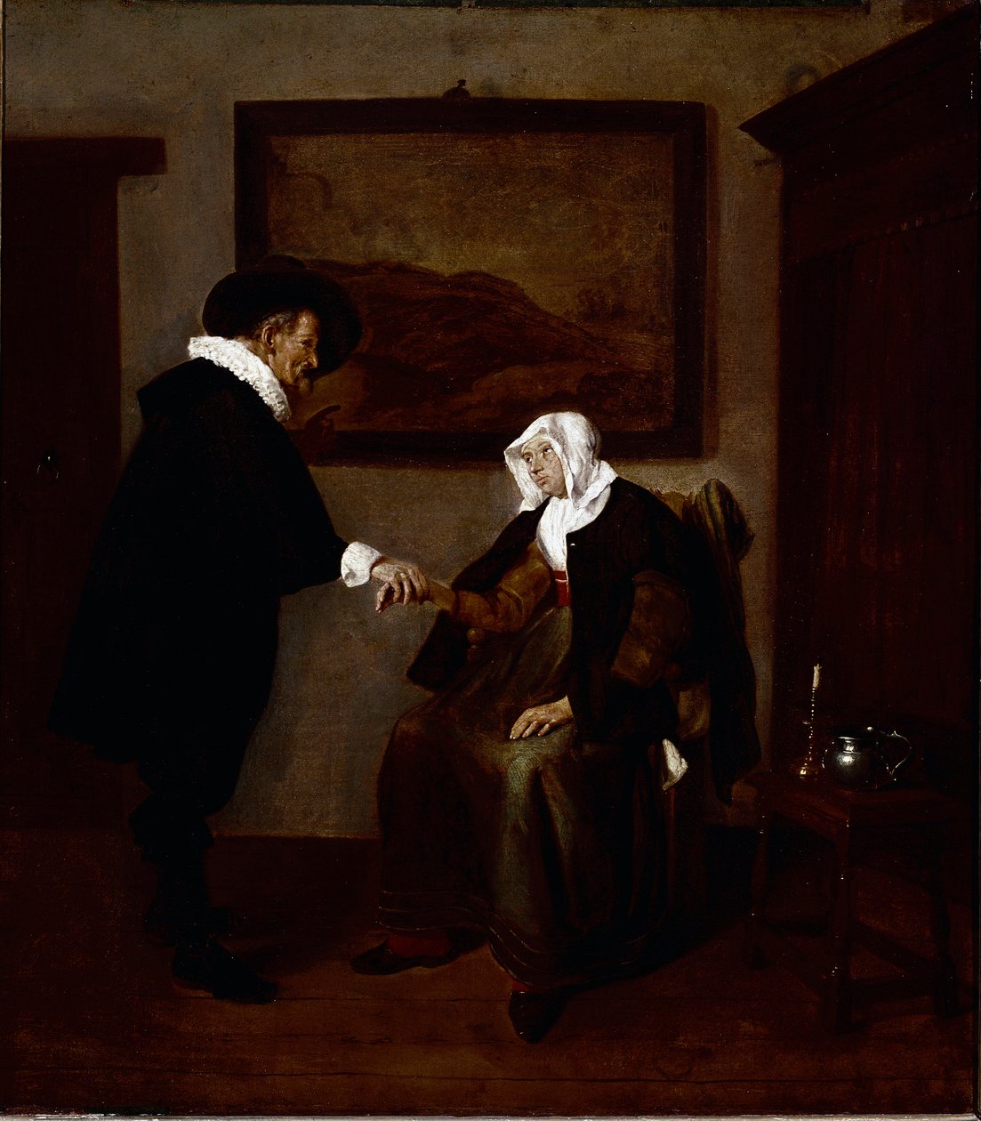Návštěva lékaře (olej na plátně, kolem roku 1655) od Quiringh Gerritsz. van Brekelenkam