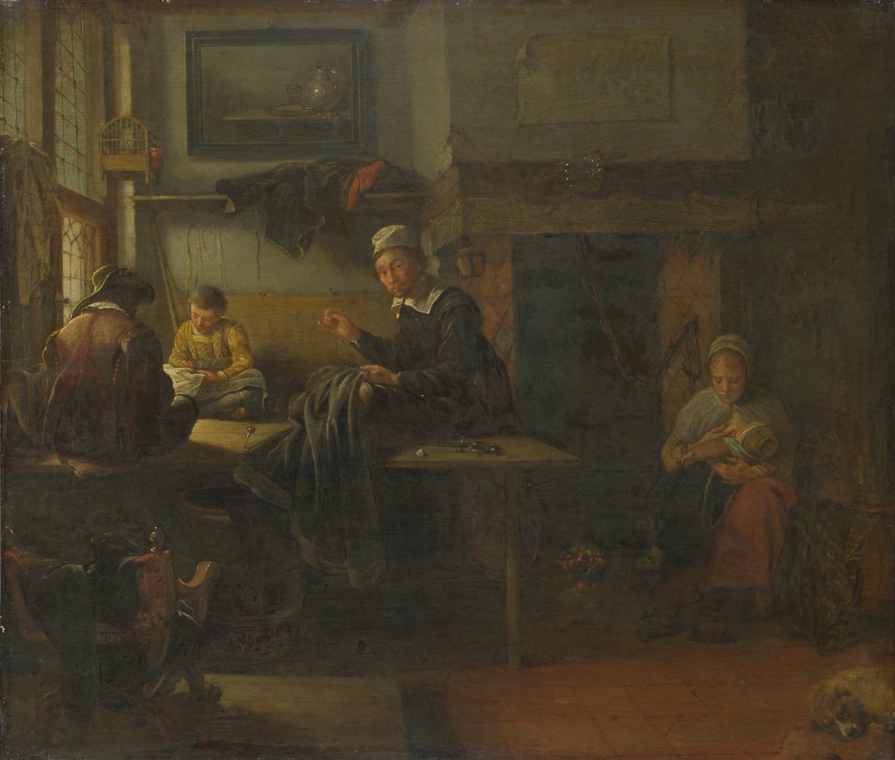 Interiér krejčovství, c. 1660 od Quiringh Van Brekelenkam