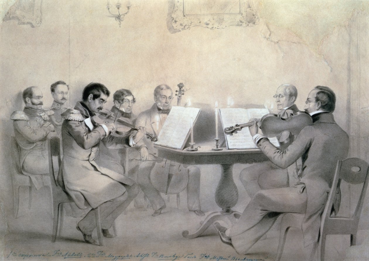 Kvarteto skladatele hraběte A. F. Lvova, 1840 od R. Rorbach