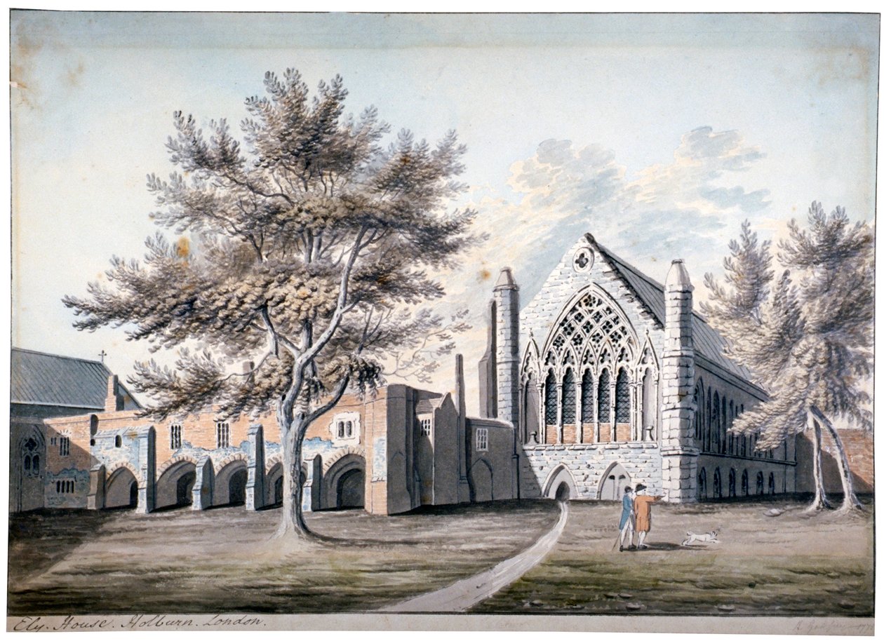 Pohled na Ely House v Ely Place, Holborn, Londýn, 1775 od RB Godfrey