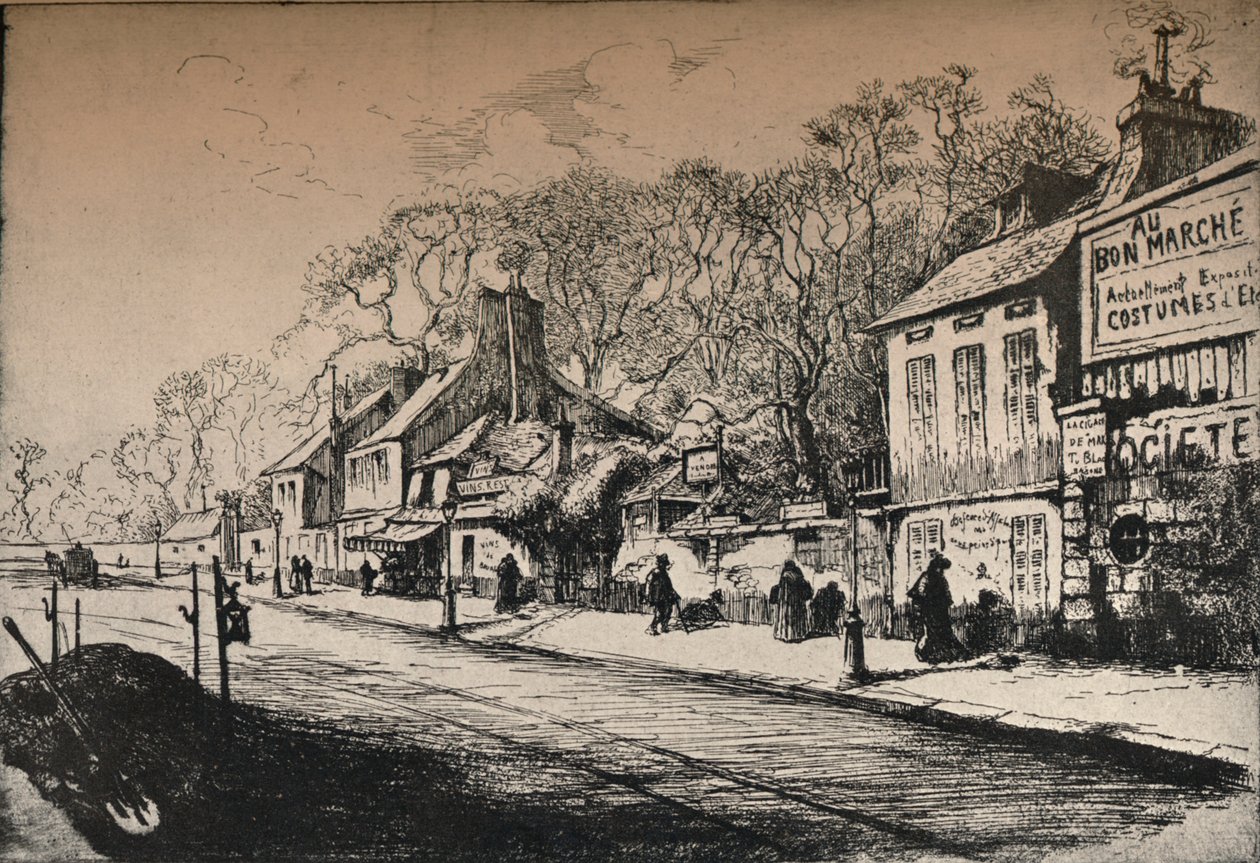 „Dům JJ Rousseaua, Montmartre“, 1915 od RP Grouiller