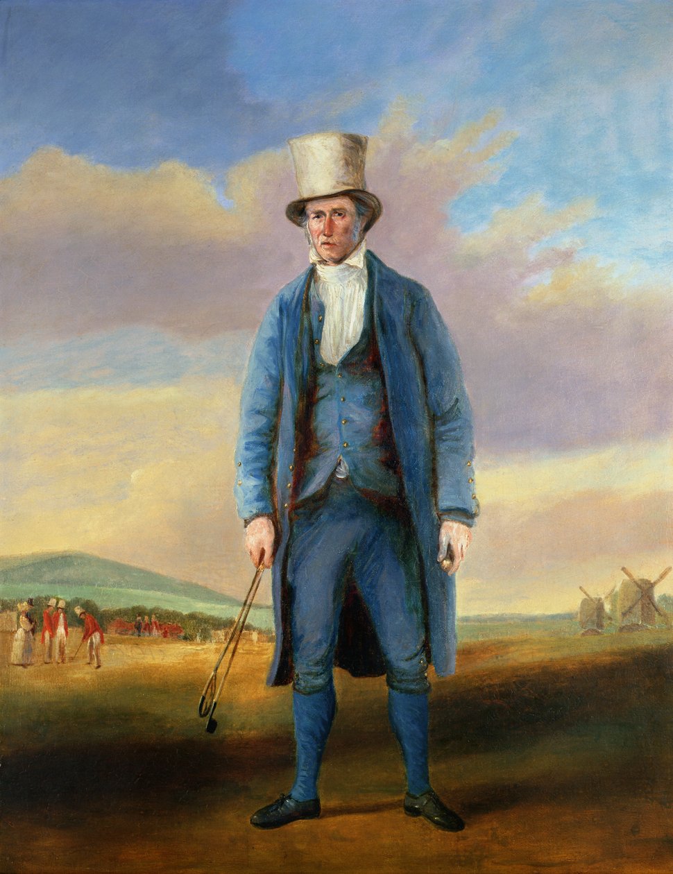 `Old Alick`, Alick Brotherton (1756-1840), jamkář golfového klubu Royal Blackheath, cca 1835 od R.S.E Gallen