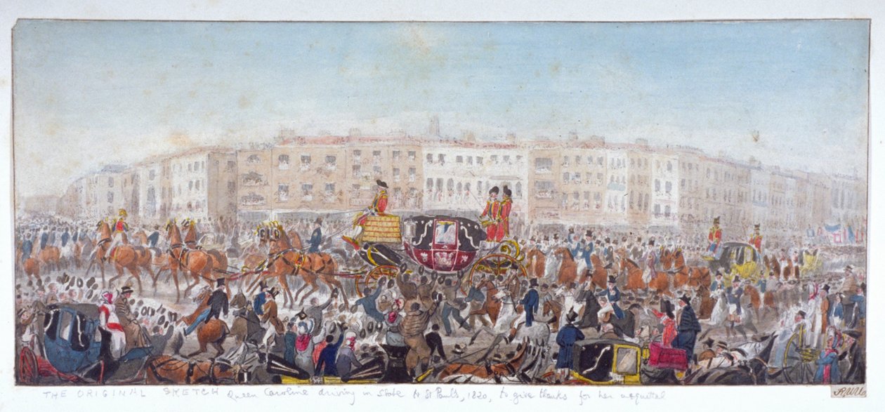 Královna Caroline cestuje do katedrály svatého Pavla, Londýn, 20. listopadu 1820 1821 od RWU