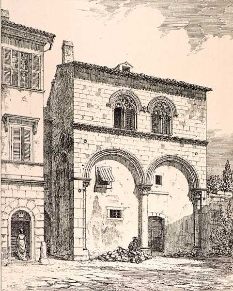 Dům na Piazza del Duomo, Viterbo, Itálie, z 