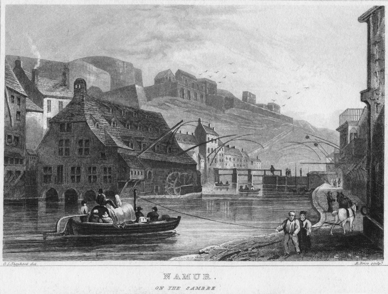 Namur. Na Sambre, 1850 od R. Brice