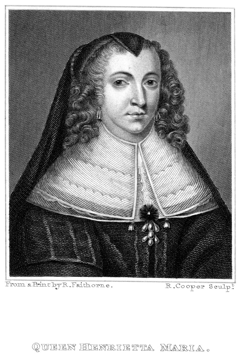 Henrietta Maria 1609-1669. královna choť krále Karla I. 1600-1649, 19. stol. od R. Cooper