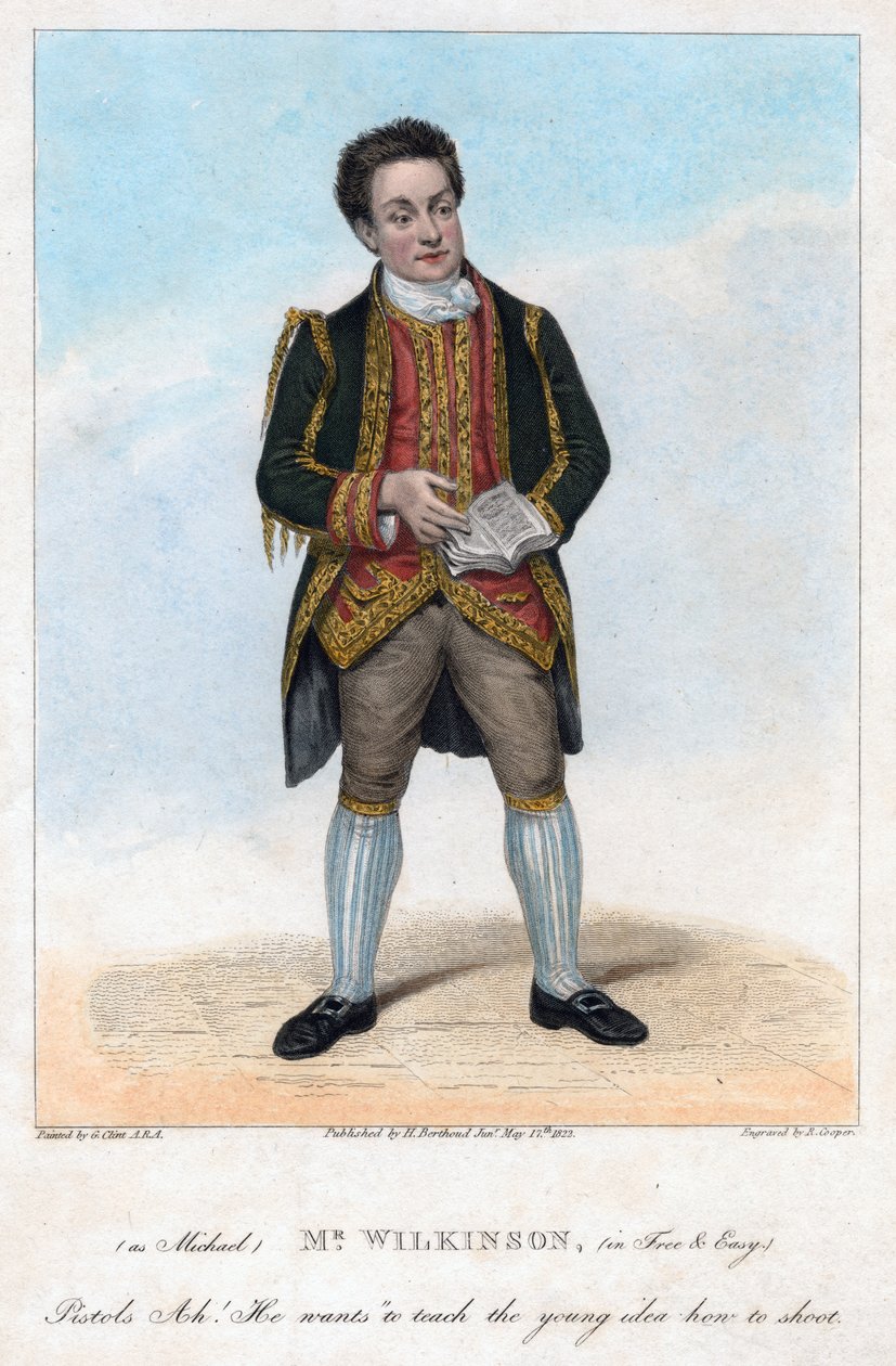 Pan Wilkinson jako Michael ve Free and Easy, 1822. od R. Cooper