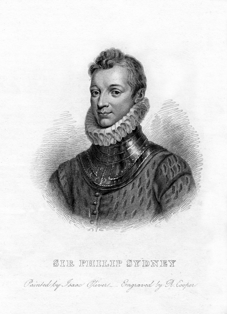 Sir Philip Sidney, anglický básník, dvořan a voják, 19. století od R. Cooper