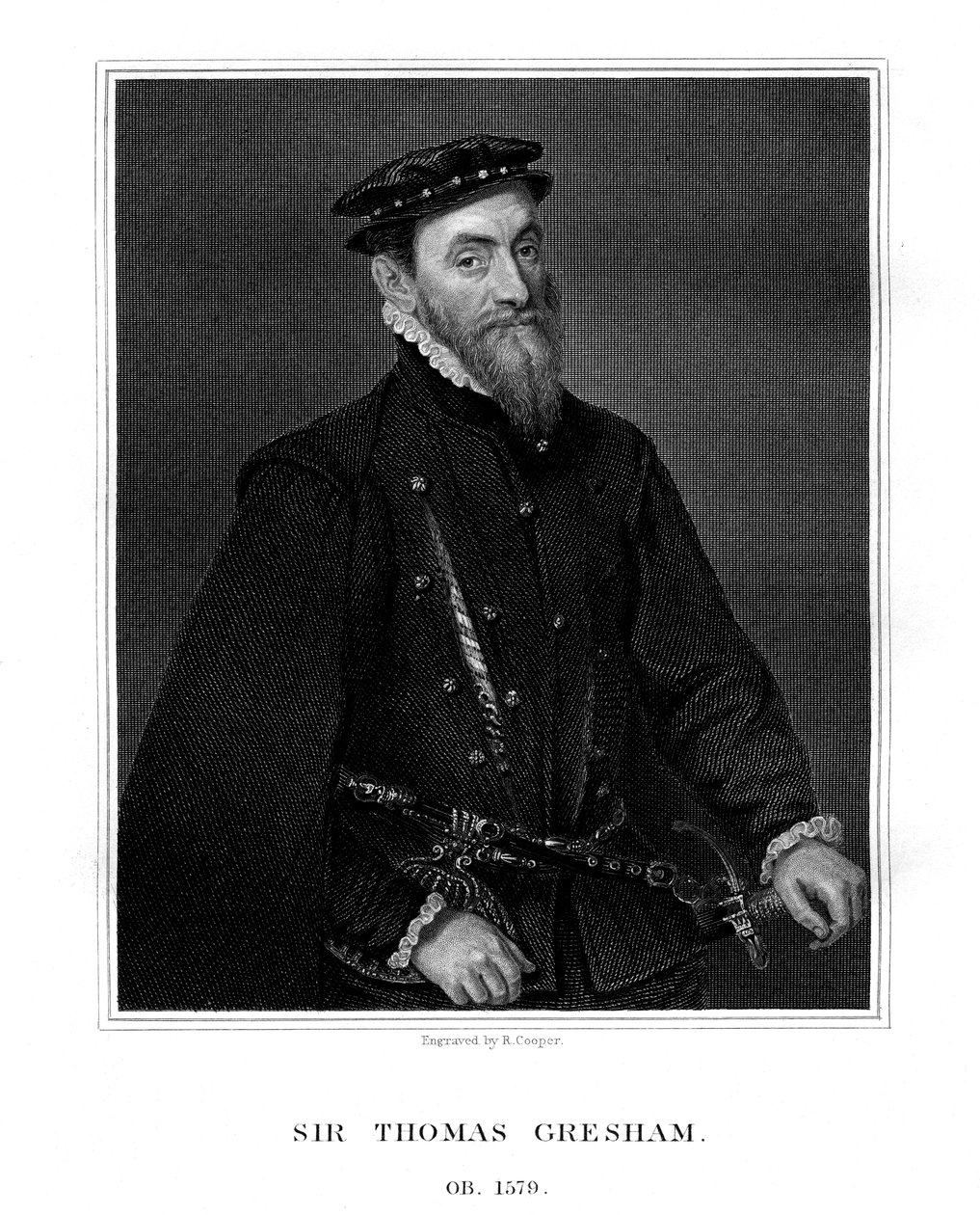 Sir Thomas Gresham , anglický obchodník a finančník, 1823. od R. Cooper