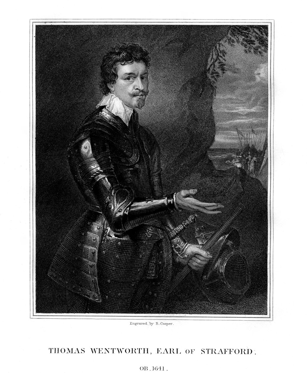 Thomas Wentworth, 1. hrabě ze Straffordu, anglický státník, 1823. od R. Cooper