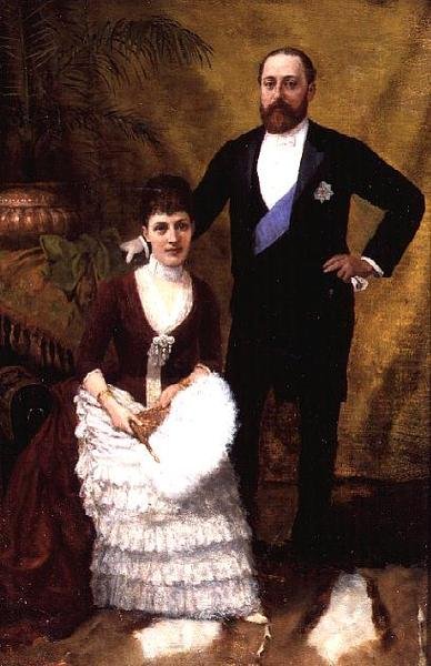 Král Edward VII (1841-1910) a jeho manželka královna Alexandra (1844-1925) 1887 (olej na plátně) od R. Forester