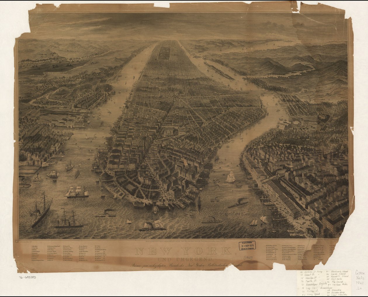 Prämie zum sechszehnten Bande des New Yorker Belletristischen [Jo]urnals. LC Panoramic maps (2nd ed.), 594.7 Dostupné také prostřednictvím webové stránky Library of Congress jako rastrový obrázek. Indexováno pro body zájmu. Kopie LC nedokonalá od R.; Peters Lexow