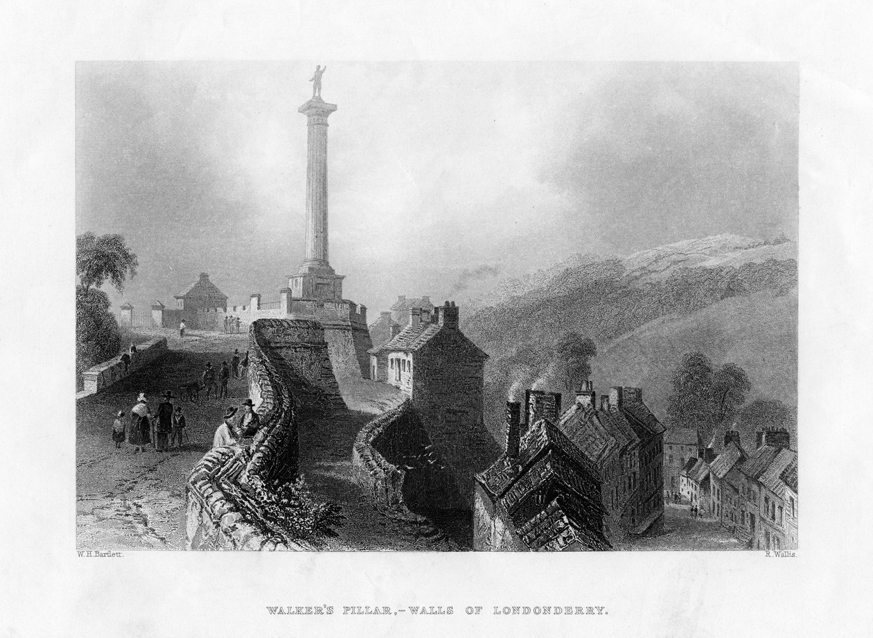 Walkers Pillar, Londonderry, Severní Irsko, 1860 od R. Wallis