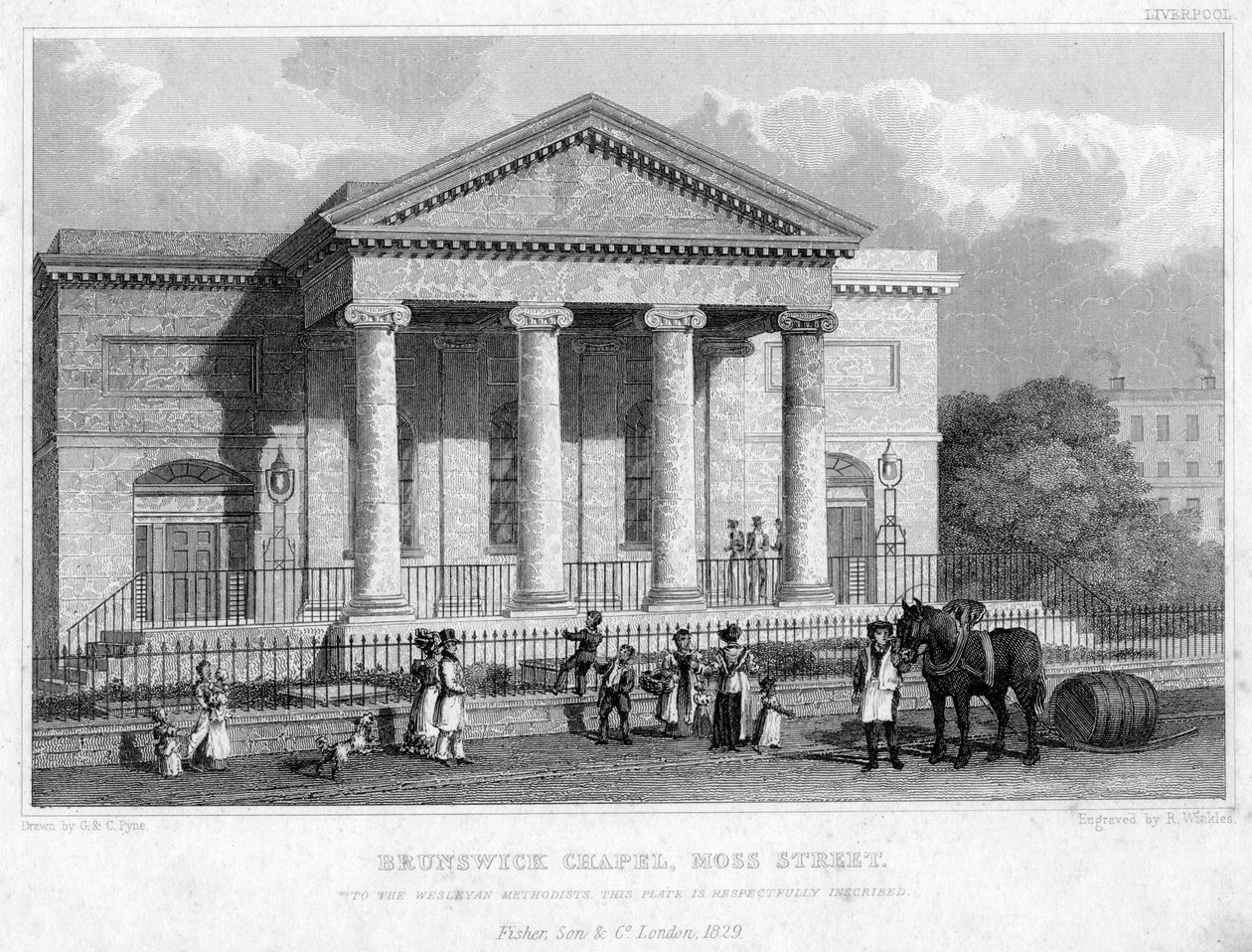 Brunswick Chapel, Moss Street, Liverpool, 1829. od R. Winkles