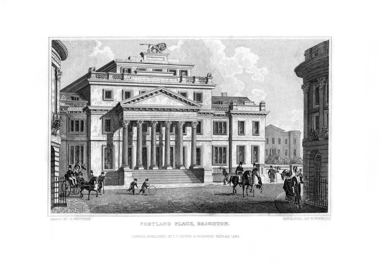 Portland Place, Brighton, East Sussex, 1829. od R. Winkles
