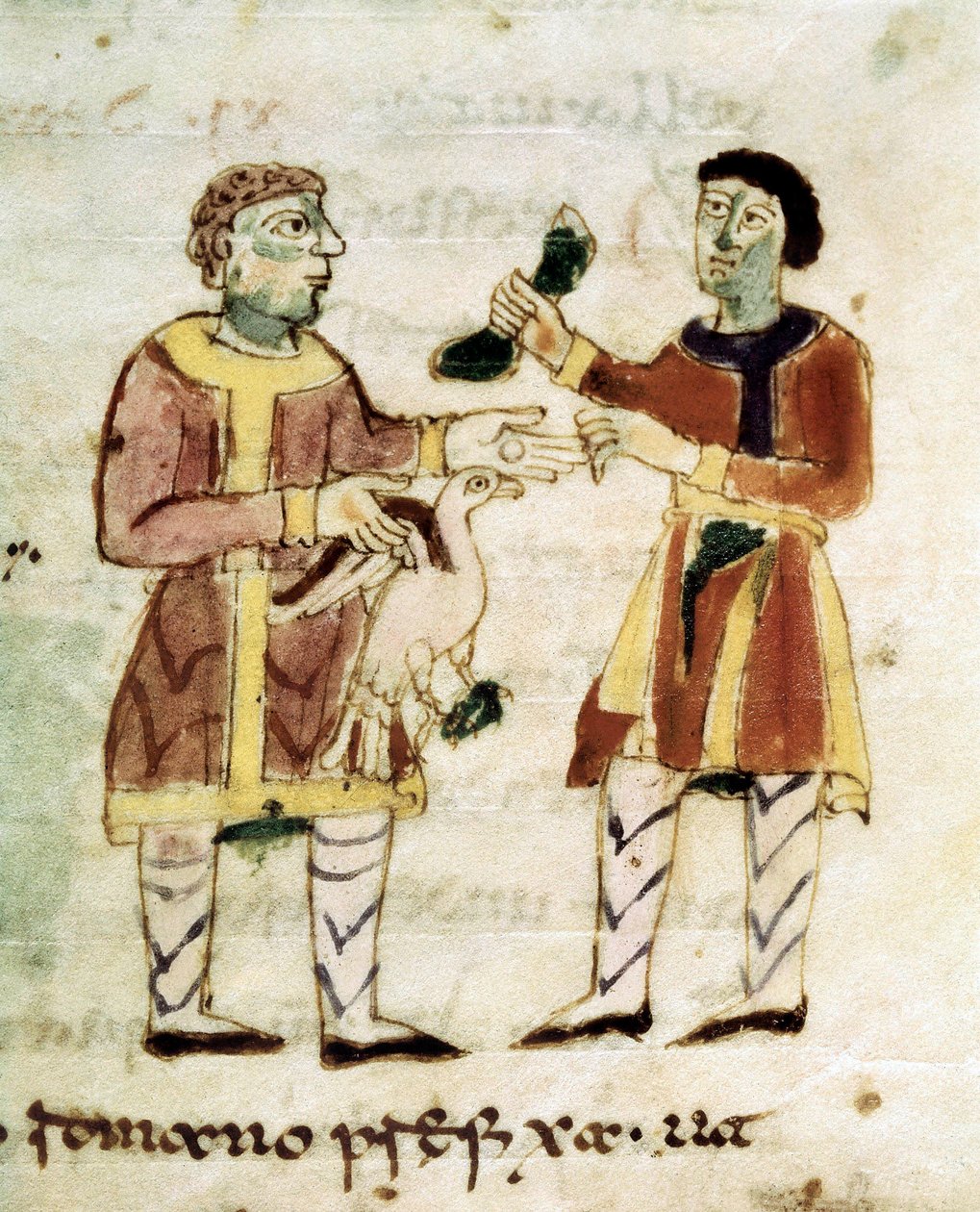Obchodník s kuřaty z rukopisu "De Universo"" (ou De rerum naturis (De la Nature des Chooses) od Rabanus Maurus or Mauro Rabano Magnentius