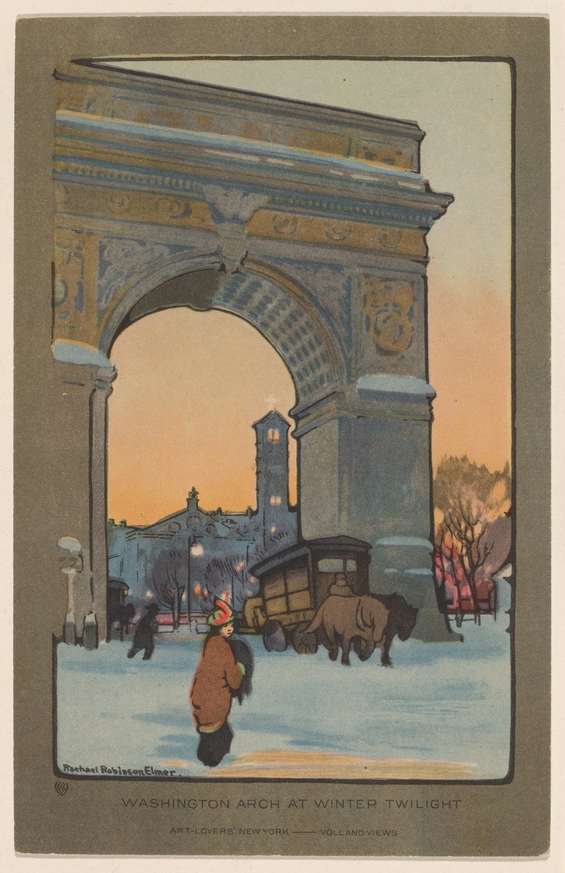 Washington Arch za zimního soumraku od Rachael Robinson Elmer