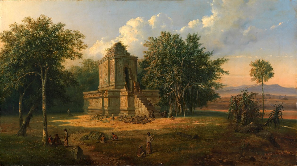 Jávský chrám v ruinách od Raden Saleh