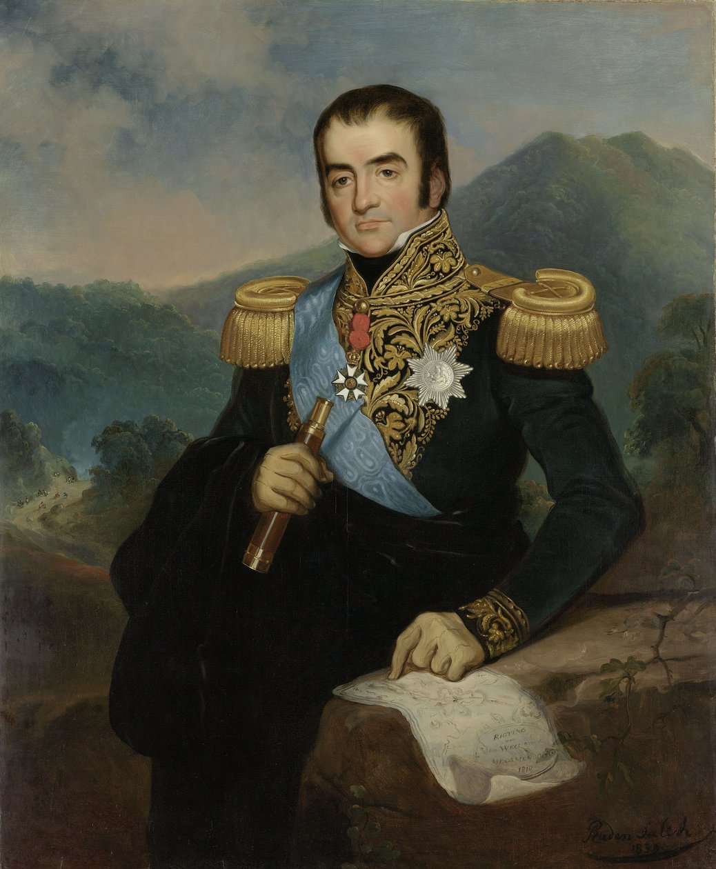Posmrtný portrét Hermana Willema Daendelse od Raden Saleh