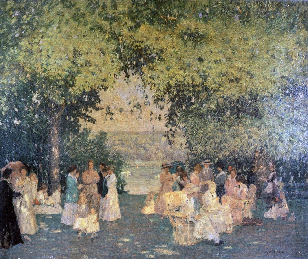 Letní setkání, 1920 olej na plátně od Rae Sloan Bredin