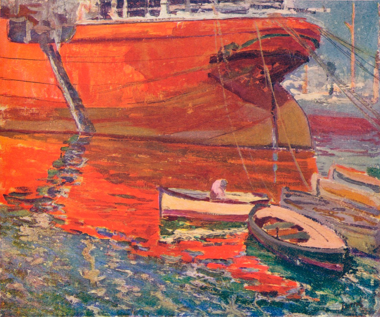 Červená loď, Barcelona, c1915 od Rafael Forns y Romans