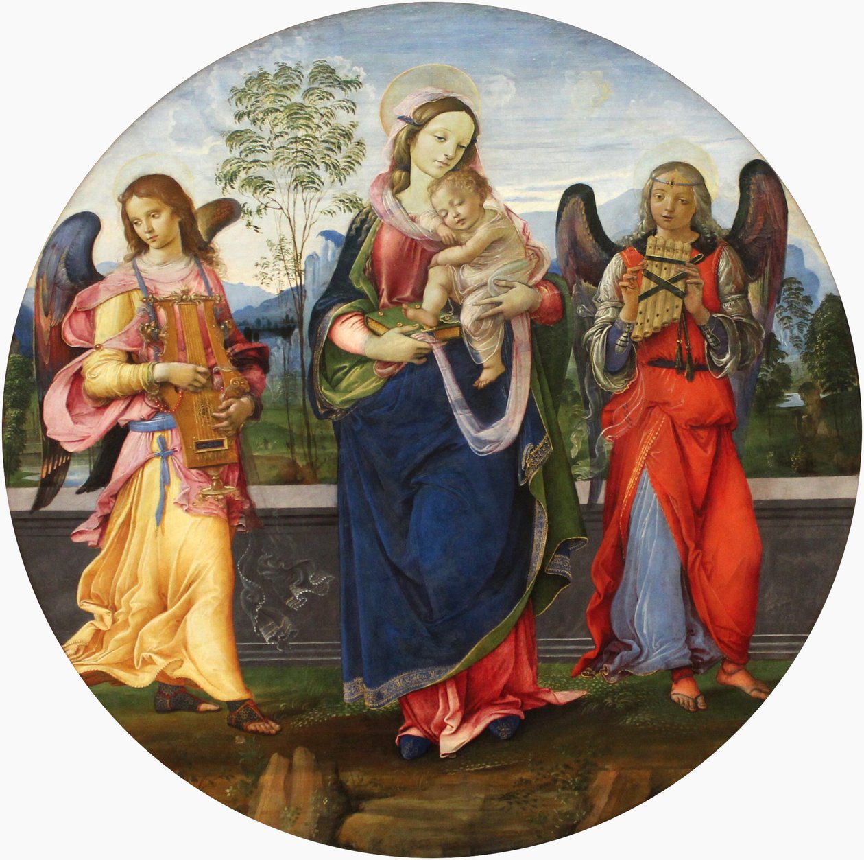 Madona s dítětem a dva andělé hrající hudbu od Raffaellino del Garbo