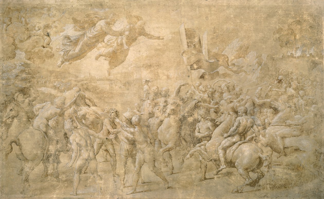 Zjevení svatého Petra a Pavla (červená křída na papíře) od Raffaello Sanzio Raphael