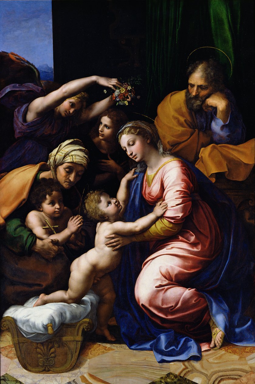 Svatá rodina (známá jako Grande Famille of Francois I), 1518 od Raffaello Sanzio Raphael