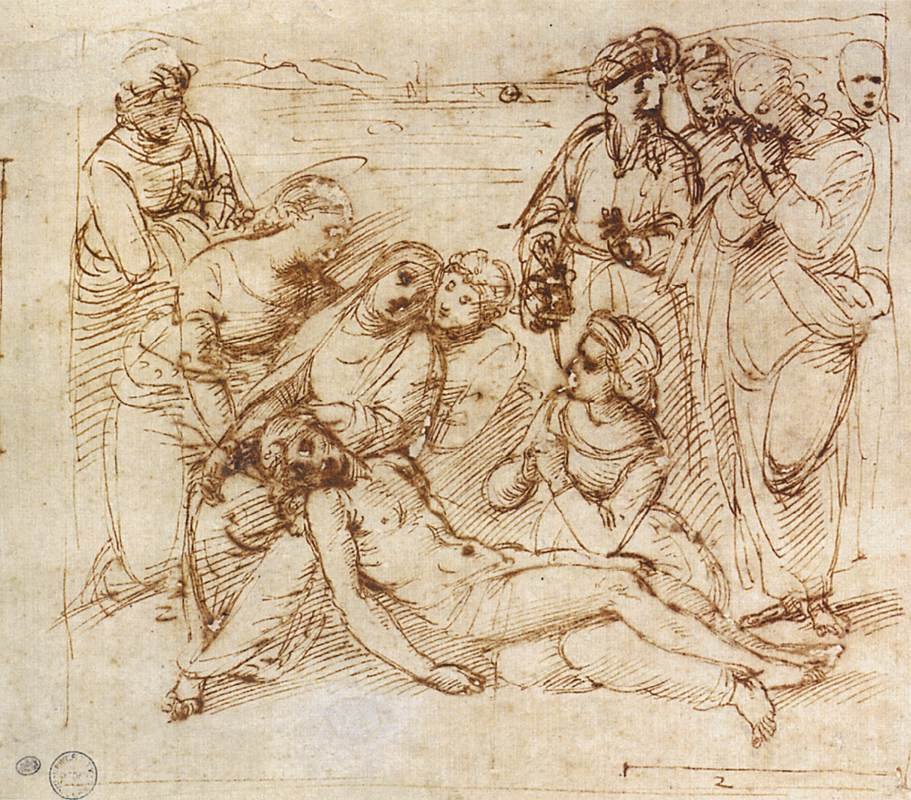 Scéna nářku od Raffaello Sanzio Raphael