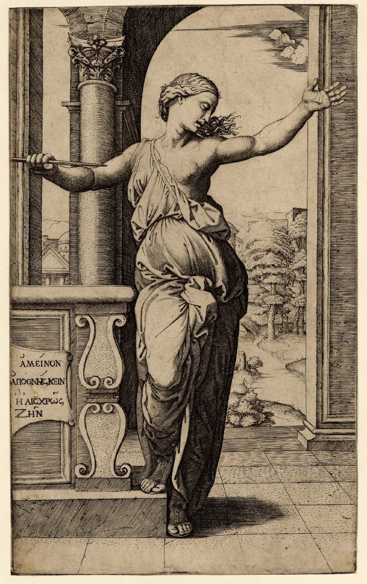 Lucretiova sebevražda od Raffaello Sanzio Raphael