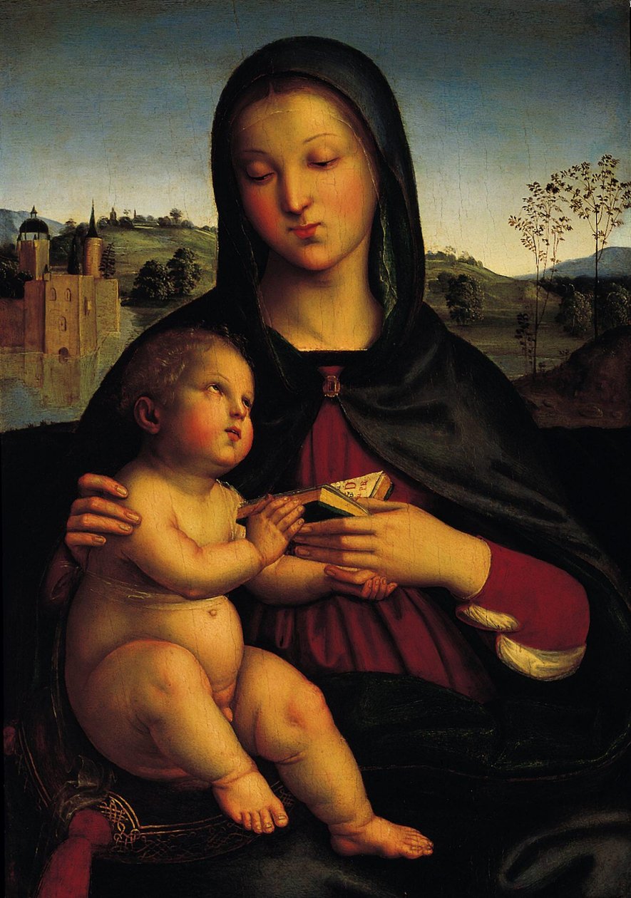 Madona s dítětem a knihou od Raffaello Sanzio Raphael