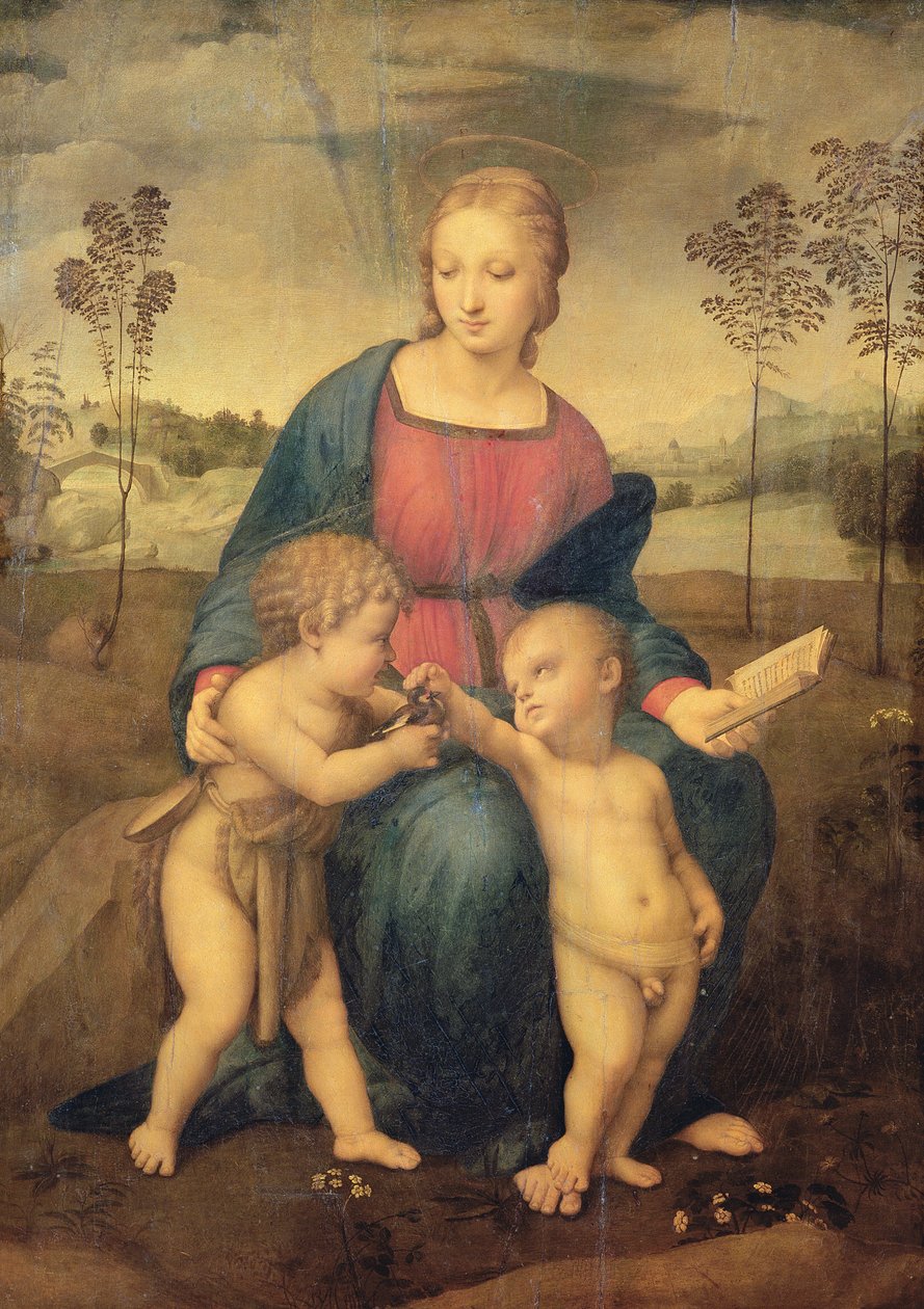 Madonna ze stehlíka, kolem 1506 (před restaurováním) od Raffaello Sanzio Raphael