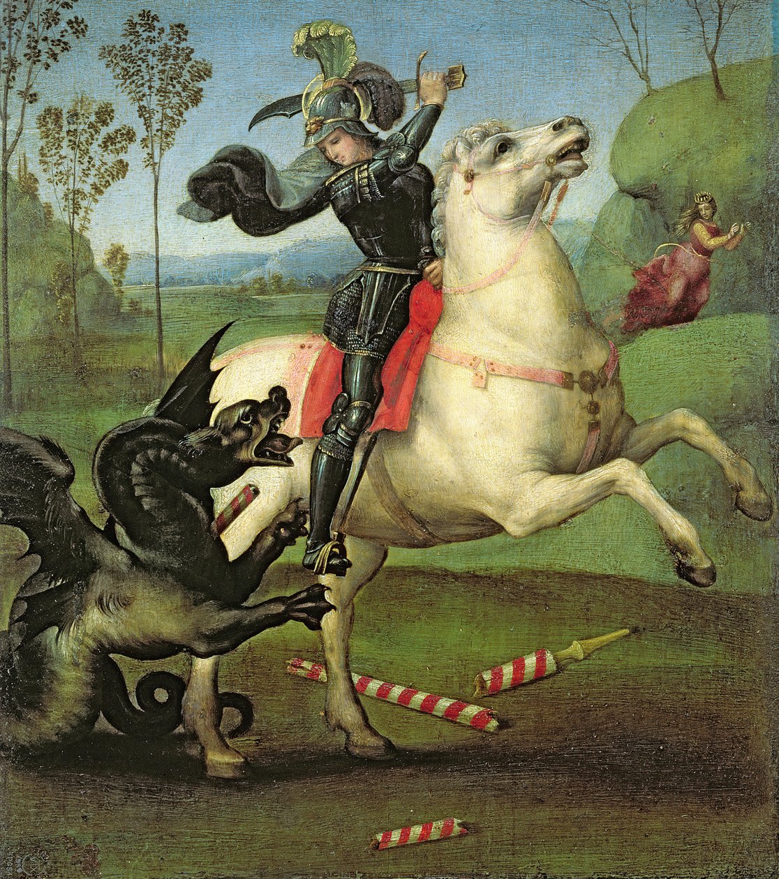 St. George Struggling with the Dragon, c.1503-05 (viz také 95727) od Raffaello Sanzio Raphael