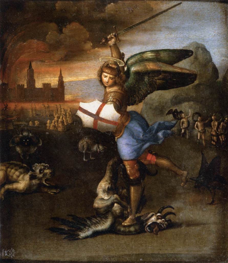 Svatý Michael a drak od Raffaello Sanzio Raphael