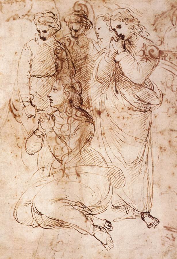 Studie truchlících postav od Raffaello Sanzio Raphael