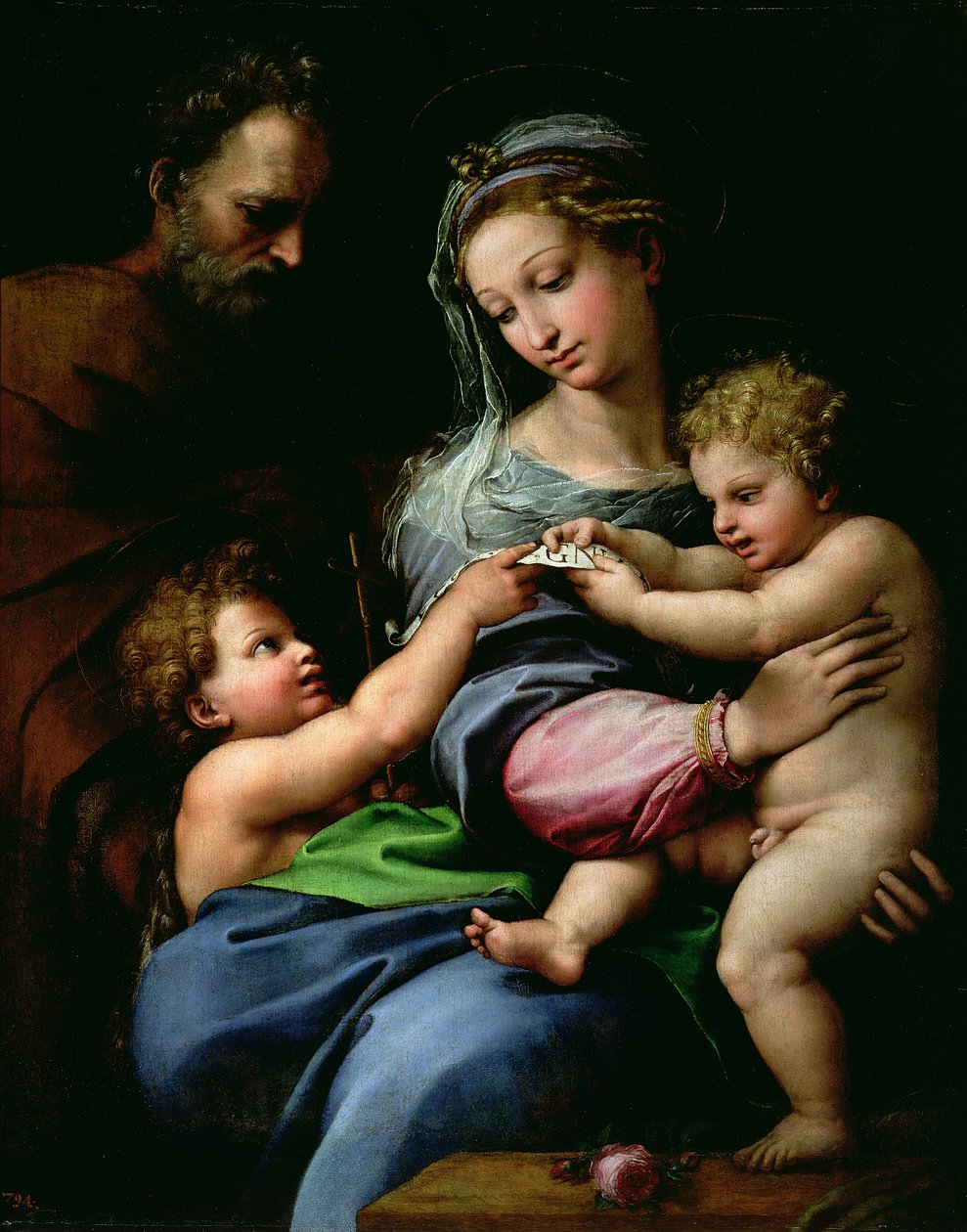 Panna z růže, kolem 1518 od Raffaello Sanzio Raphael
