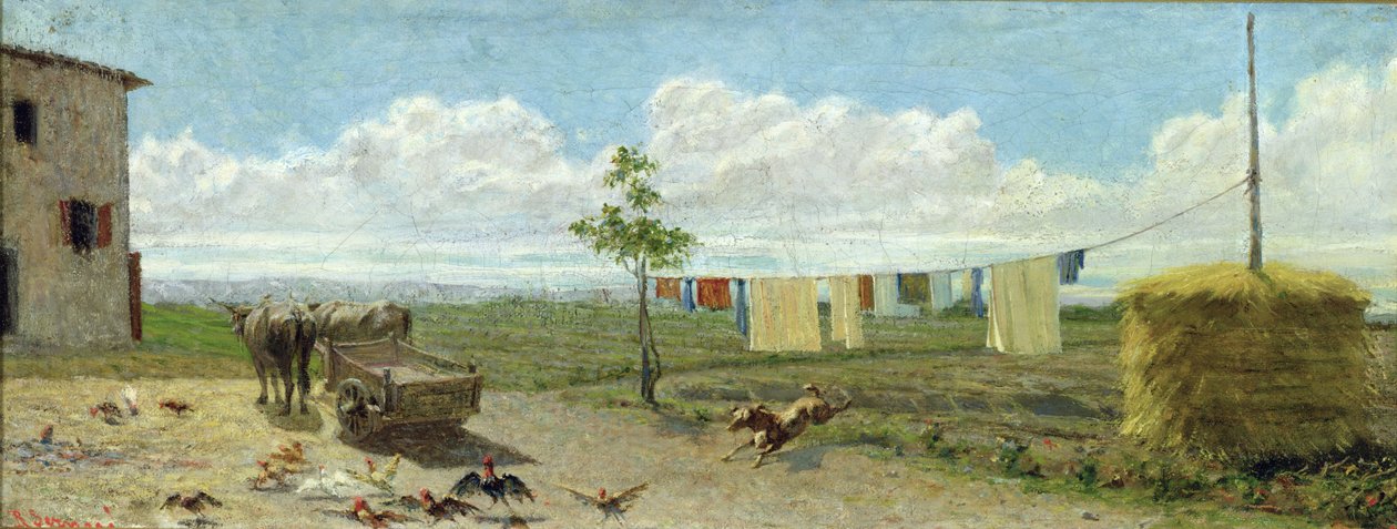 Hospodářský dvůr od Raffaello Sernesi