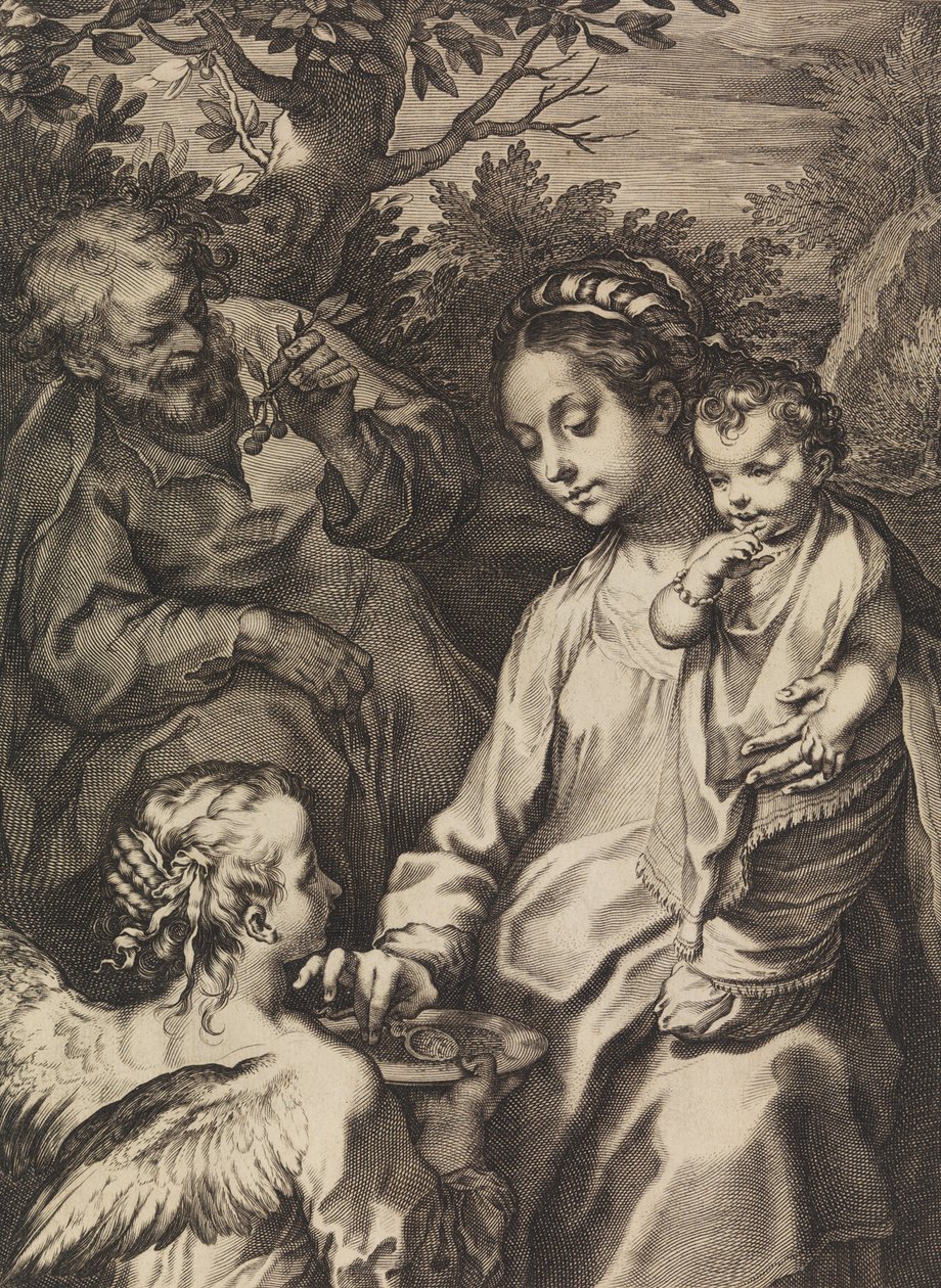 Svatá rodina s miskou na kaši, ca. 1580-cca. 1614. od Raffaello Guidi