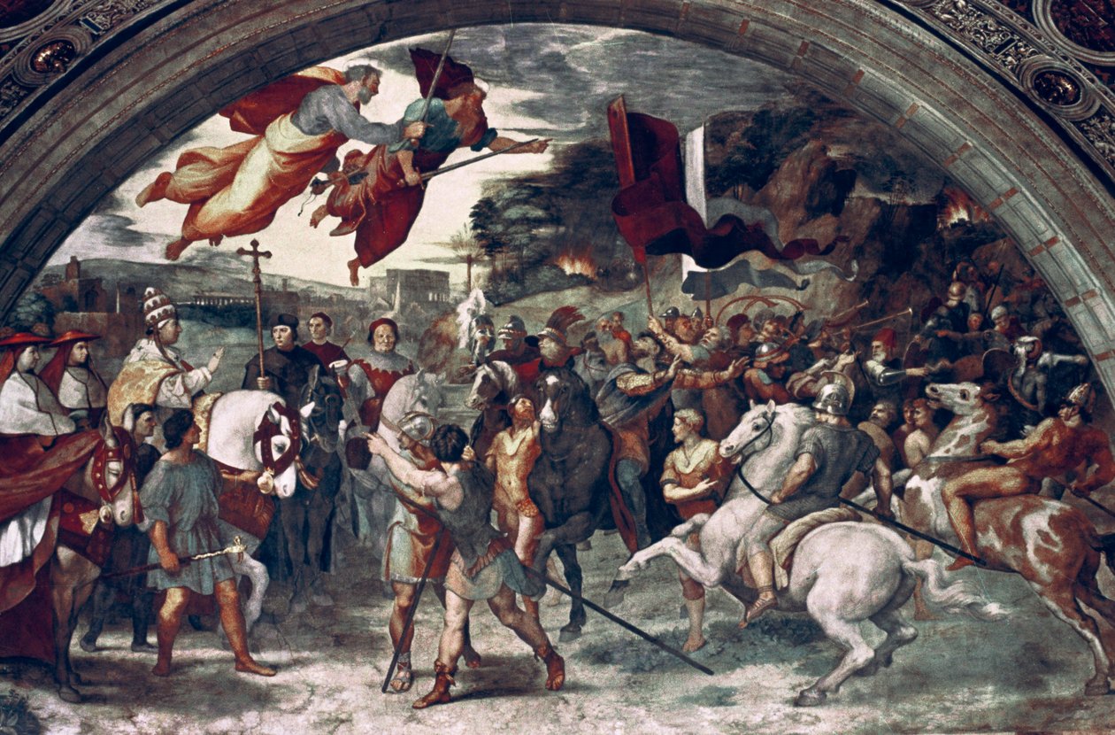 Papež Lev I., Odpudivý Attila, detail, 1511-14 od Raffaello Sanzio Raphael