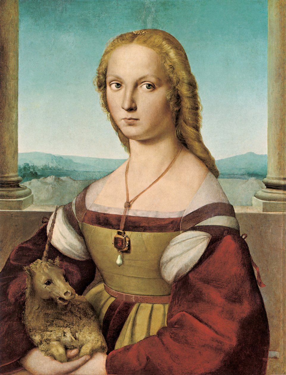 Portrét mladé dámy s jednorožcem, 1505-1506 od Raffaello Sanzio Raphael