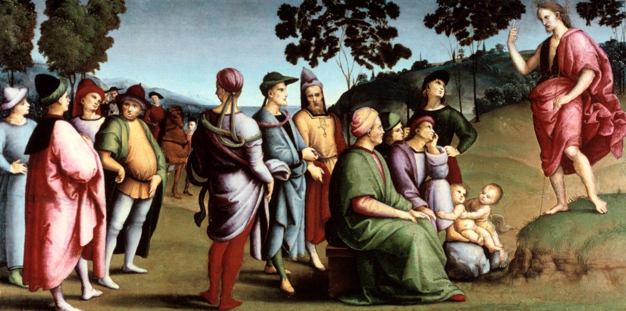 Kázání svatého Jana Křtitele, 1505 od Raffaello Sanzio Raphael